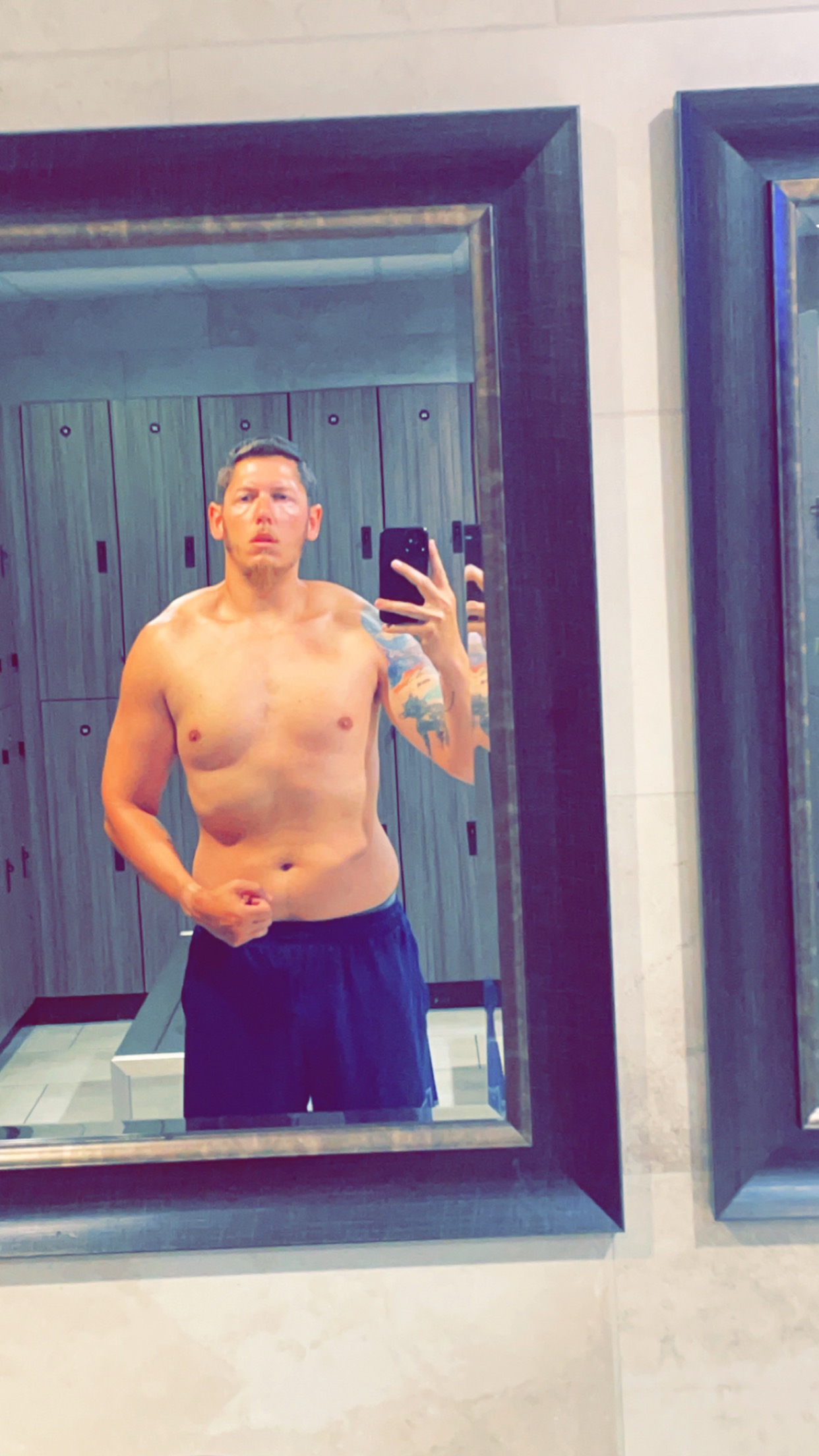 Michael Arruda transformation progress — June 2024, 210 lbs